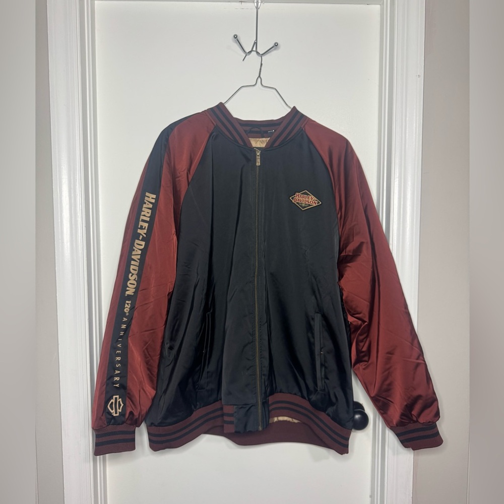 Harley-Davidson 120th Anniversary Souvenir Men's Black and Brown Jacket Sz 4XL